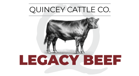 Quincey Cattle Co. Legacy Beef logo.