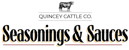 Quincey Cattle Co. Seasonings and Sauces logo.